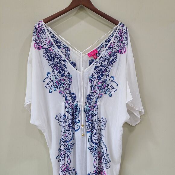 Lilly Pulitzer x Target Wavepool Caftan Swim Cover Up Beach Maxi Dress Size 1X - Picture 2 of 13